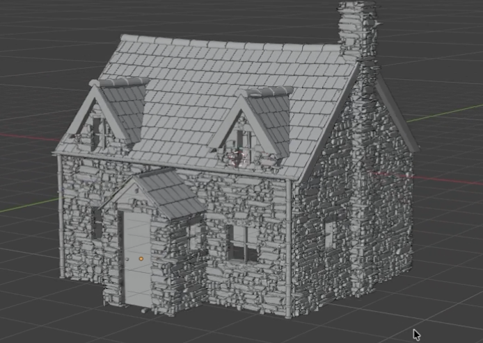 A rendered gabled stone cottage generated with Automason Studio