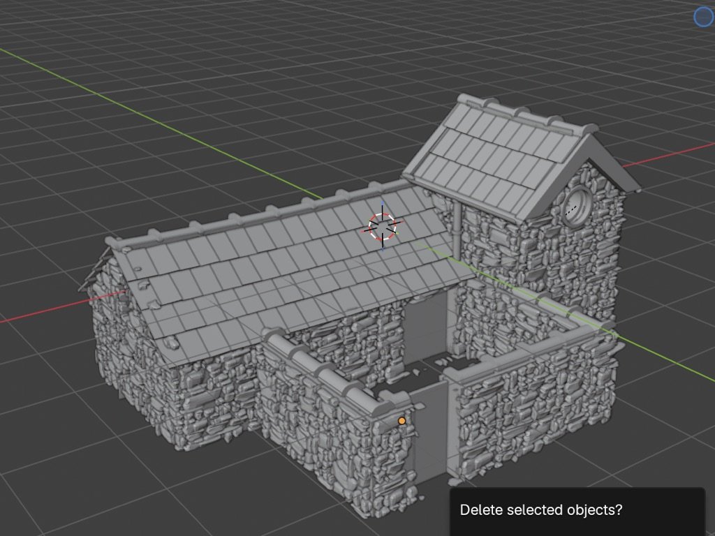 Completed rendered 3D model of the stone Project Pigsty building