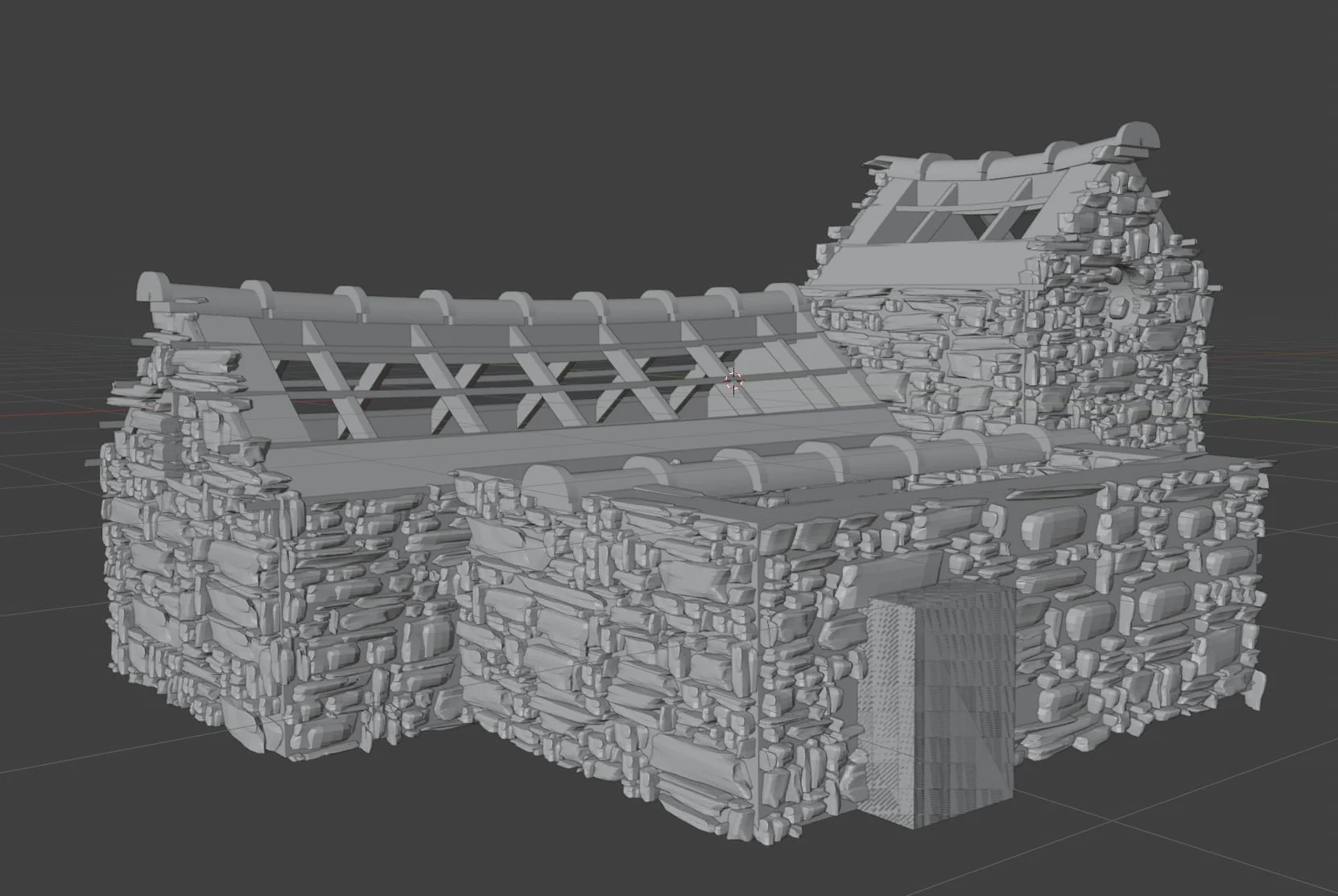 Detailed stonework generated during the Project Pigsty experiment