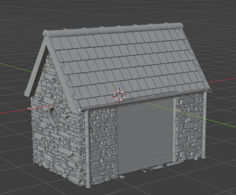 Generated building structure shown in Blender