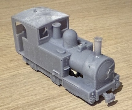 Unpainted GWR Earl locomotive print shown on a wooden surface from above and front.